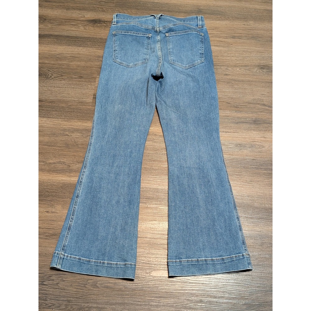 Veronica Beard Carson Ankle Flare High Rise Jeans Tide Down Blue Size 27 - Picture 6 of 8